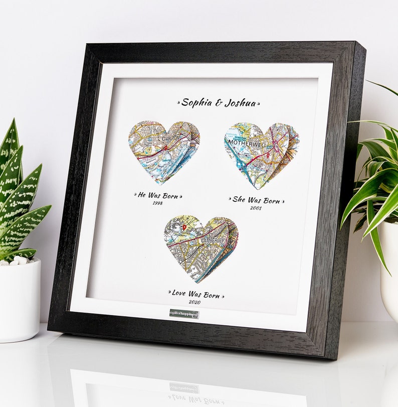 We met We married We Live. Heart Map Print. Wedding Gift. Anniversary Gift. Engagement gift. Paper Anniversary gift. First Anniversary xmas image 4