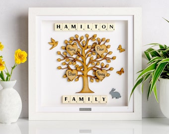 Scrabble Frame, Mum Gift, Mothers Day, Gift for Her, Scrabble Picture, Mummy Gift, Birthday Gift, Personalised Gift, Scrabble Family Tree