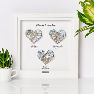 We met We married. Map Print Wedding Gift. Paper Anniversary. First Anniversary. One year anniversary. Husband wife anniversary gift. Wife image 2