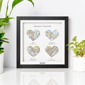Nous nous sommes rencontrés, nous nous sommes mariés, nous vivons. Impression de carte cardiaque. Cadeau de mariage. Cadeau d'anniversaire. Cadeau de fiançailles. Cadeau d'anniversaire en papier. Couples. Cadeau de Noël