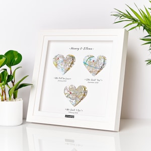 Personalisierte Karte Bilderrahmen, personalisierte Karte Druck, gerahmte Karte Geschenke, Karte Geschenke, Herzen, Hochzeit, Jahrestag, Geschenk für ihn, sie,