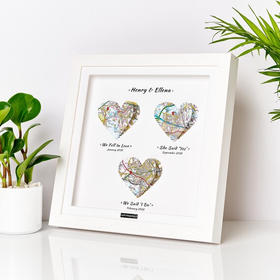 Personalised Map Picture Frame Personalised Map Print Framed | Etsy