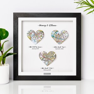 HARTKAARTFOTO Frame. Gepersonaliseerde kaartkunst custom 3D-print - ingelijst