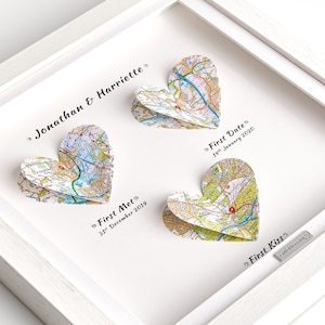 ONZE EERSTE DATUM Kaartcadeau, vriendje vriendin aanwezig, datingcadeaus, herinneringen, gepersonaliseerd kaartcadeau in glazen lijst, relatie