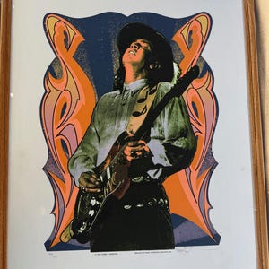Stevie Ray Vaughan Poster Vaughn Double Trouble Mark Arminksi Signed Rare!