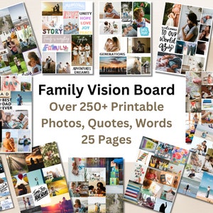 Family Vision Board Kit, Family Prayer Board Kit, Grandparents Kids Mum Dad, Kids Vision Board Printable, Family Activity Printable