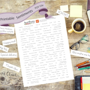Printable Sentiments