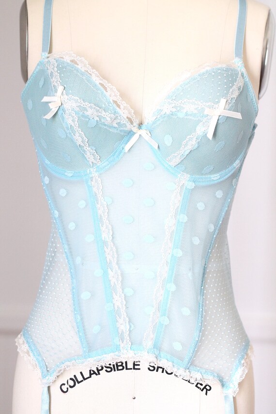 Vintage Sheer Lace Corset Body Suit Gem