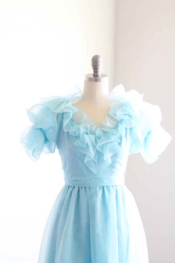 Vintage Pastel Puff Sleeve Aqua Cupcake Dress Siz… - image 6