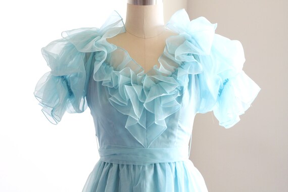 Vintage Pastel Puff Sleeve Aqua Cupcake Dress Siz… - image 4