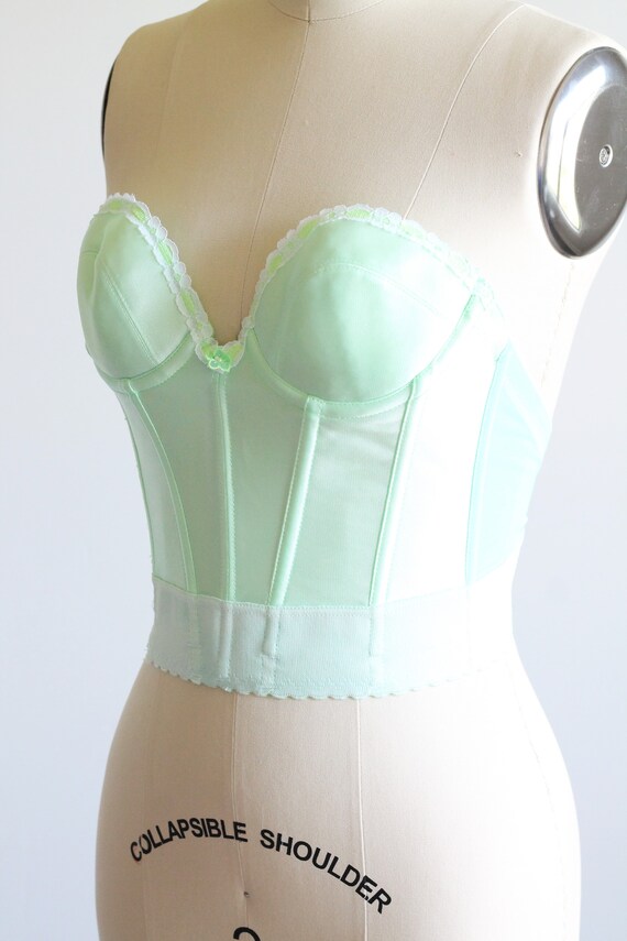 Vintage Hand Dyed Corset Bra~ Plunging Bra Top Si… - image 3