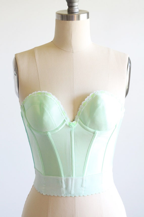 Vintage Hand Dyed Corset Bra~ Plunging Bra Top Si… - image 8
