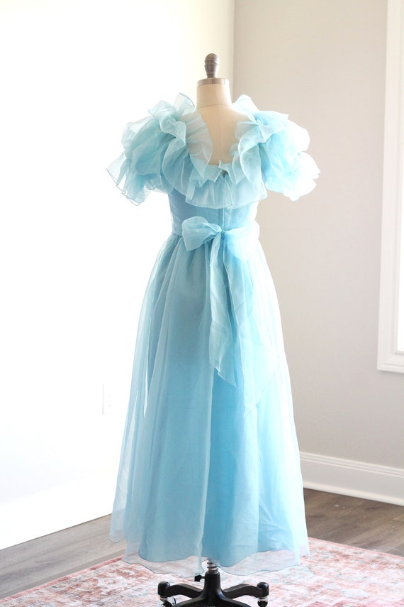 Vintage Pastel Puff Sleeve Aqua Cupcake Dress Siz… - image 3