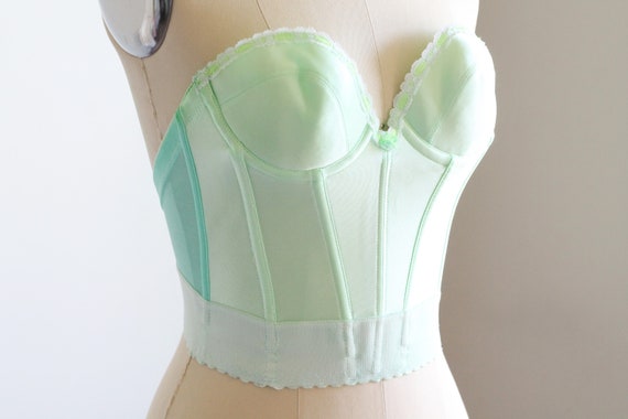 Vintage Hand Dyed Corset Bra~ Plunging Bra Top Si… - image 1