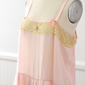 Vintage 1930s Pink Silk Lingerie Slip Size Medium