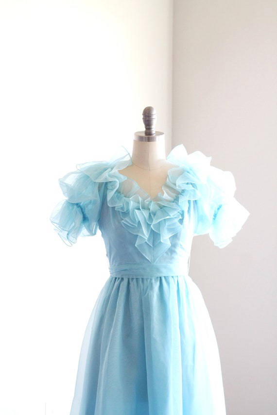 Vintage Pastel Puff Sleeve Aqua Cupcake Dress Siz… - image 8