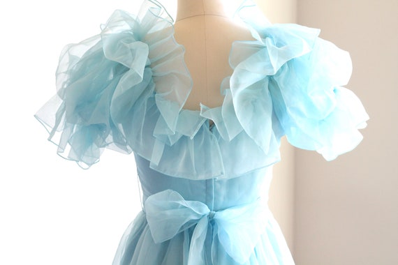 Vintage Pastel Puff Sleeve Aqua Cupcake Dress Siz… - image 1