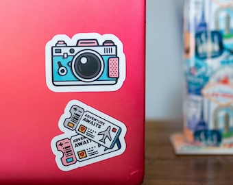 Sticker pour ordinateur portable, Stickers mignons, Sticker voyage, Vinyle autocollant, Sticker imperméable, Stickers cool, Sticker bouteille d'eau