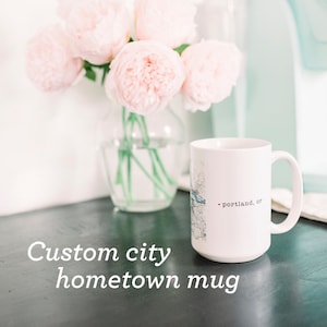Custom City Ceramic Coffee Cup and Personalized Mug
