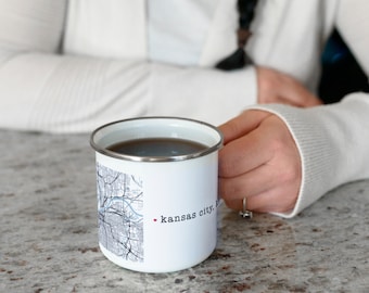 Kansas City, Kansas Enamel Mug and Coffee Cup