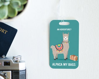 Personalized Metal Alpaca Luggage Tag