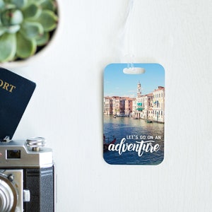 Italy Custom Travel Tag, Adventure Awaits Luggage Tag