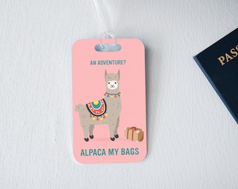 Alpaca Custom Luggage Tag, Best Friend Gifts, Llama Gifts, Personalized Luggage Tag