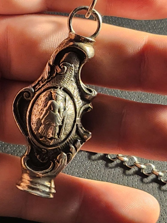 Antique Dutch Embossed 2 Solid Silver Vinaigrette… - image 6