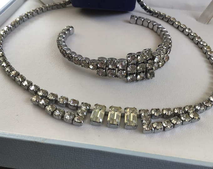 Stunning Vintage Diamanté Necklace Plus Diamanté