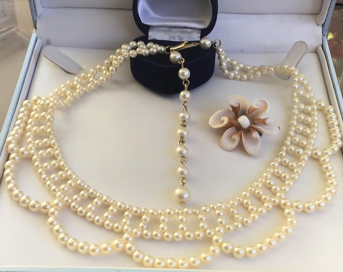 Elegant Faux Pearl Necklace Plus Pretty