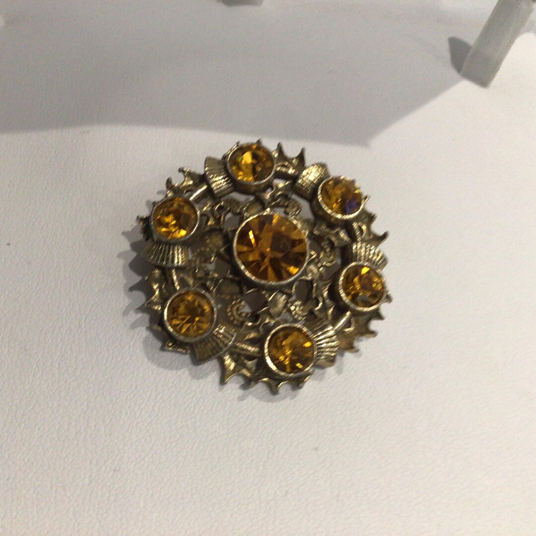 Broche Vintage Signée ESTELLE BIJOUX Paris - Bijou De Créateur Antique, Résine - Occasion