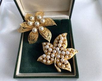 Two Elegant Vintage Brooches