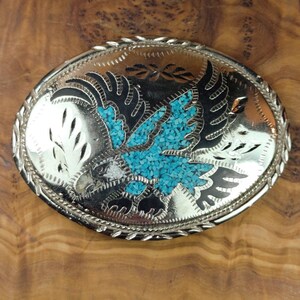 Turquoise Eagle Belt Buckle - Etsy display picture 2