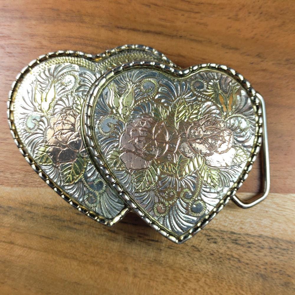 Western Style Accessory Western Belt - Floral Etched Heart  display picture 3