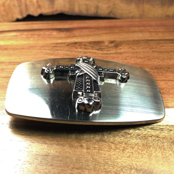 Western Rectangular Cross Jesus Cowboy Fashion Be… - image 2