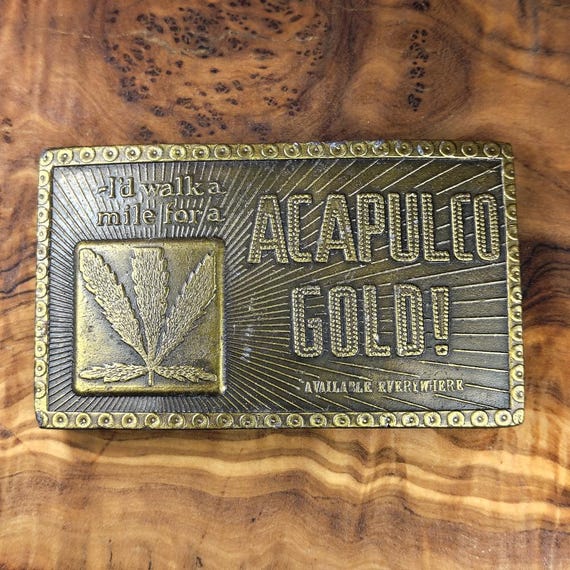 Rectangular Western Acapulco Gold Marijuana Leaf … - image 1