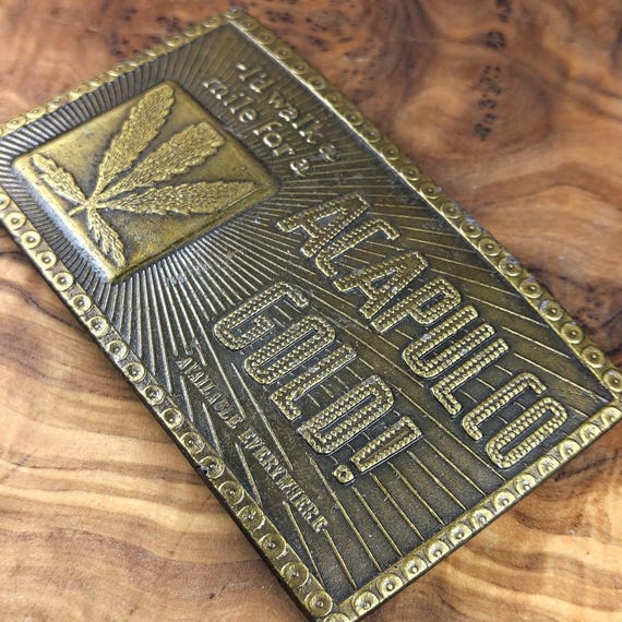 Rectangular Western Acapulco Gold Marijuana Leaf … - image 3