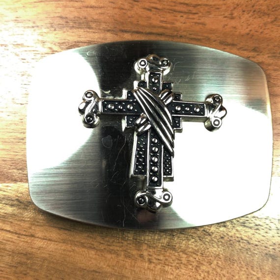 Western Rectangular Cross Jesus Cowboy Fashion Be… - image 1