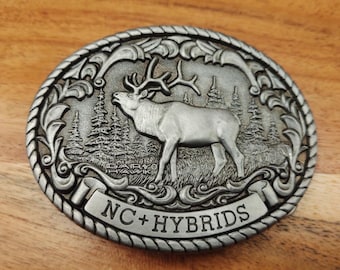 90's Western Gary Hawk Elk Deer Forest Scenery Cowboy Belt Buckle