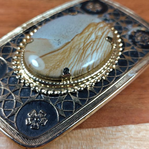 Rectangular Western Abstract Scenery Jasper Caboc… - image 3