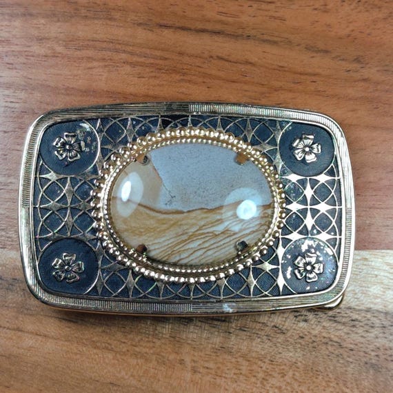 Rectangular Western Abstract Scenery Jasper Caboc… - image 1