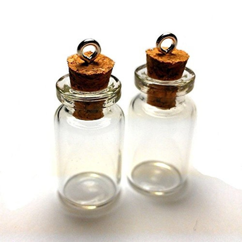 50 Small Clear Glass Corked Bottles 1ml Message Jewelry 1 Inch Etsy