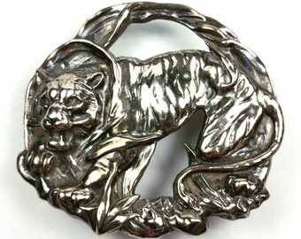 Early 2000’s Tiger Belt Buckle Silver Tone Vintage EUC Amazon.com: JEAN main image 4
