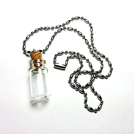 Mini Glass Bottle Charm Kit Necklace 18 Inch Etsy