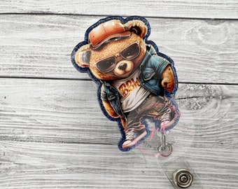 Bear Badge Reel, Badge Holder, ID Holder