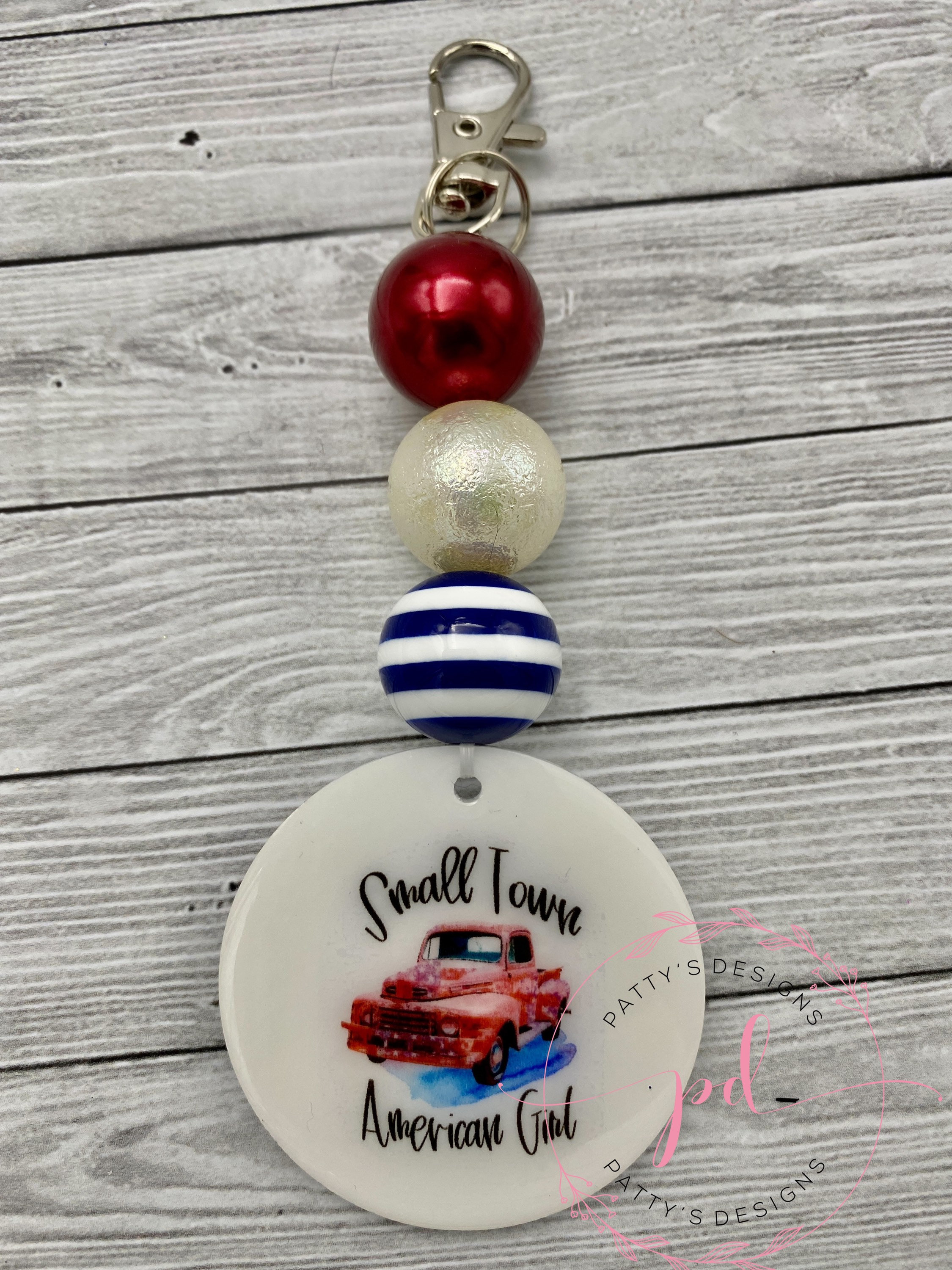 Small Town American Girl Vintage Truck Keychain