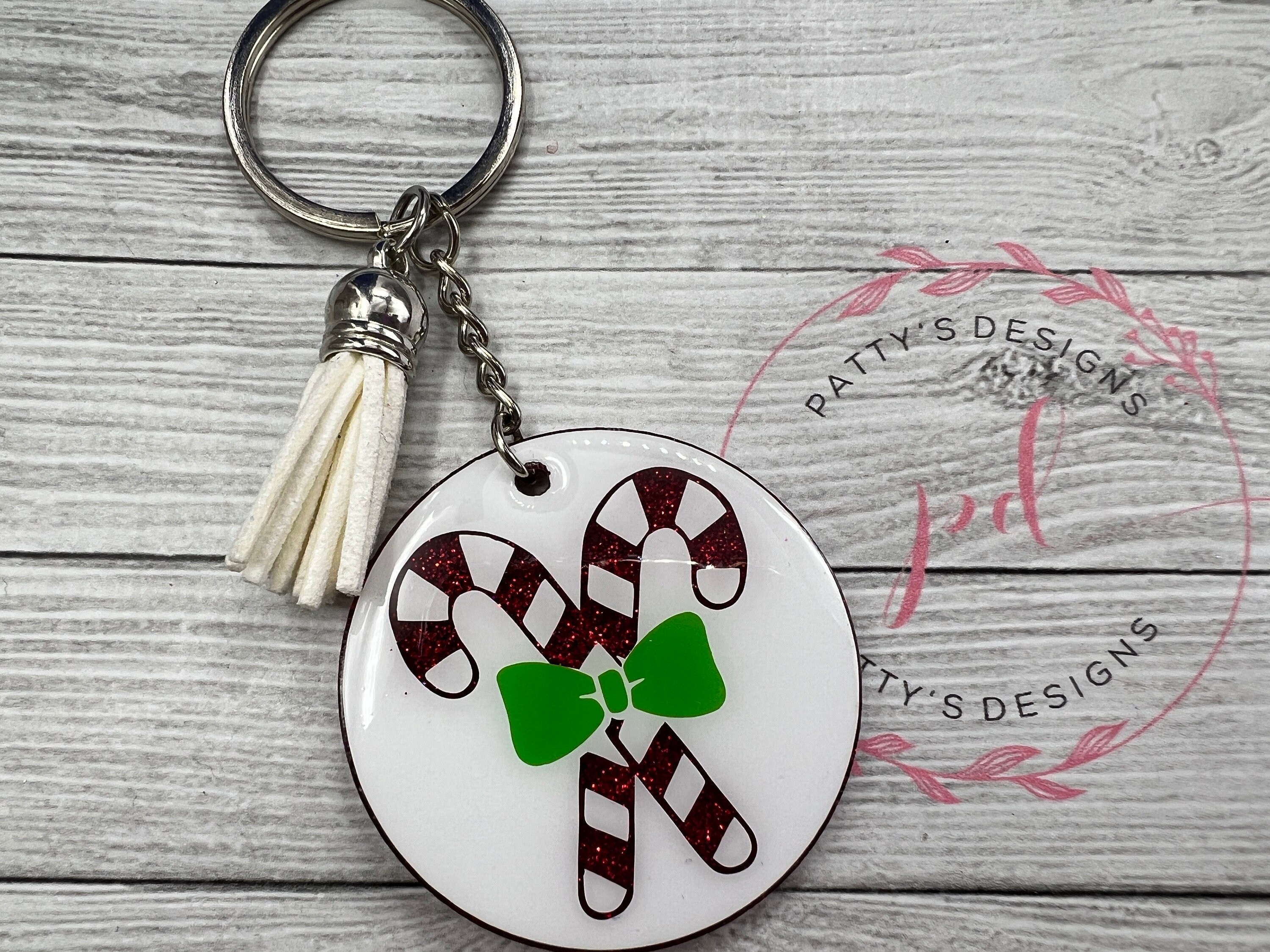 Candy Cane Keychain