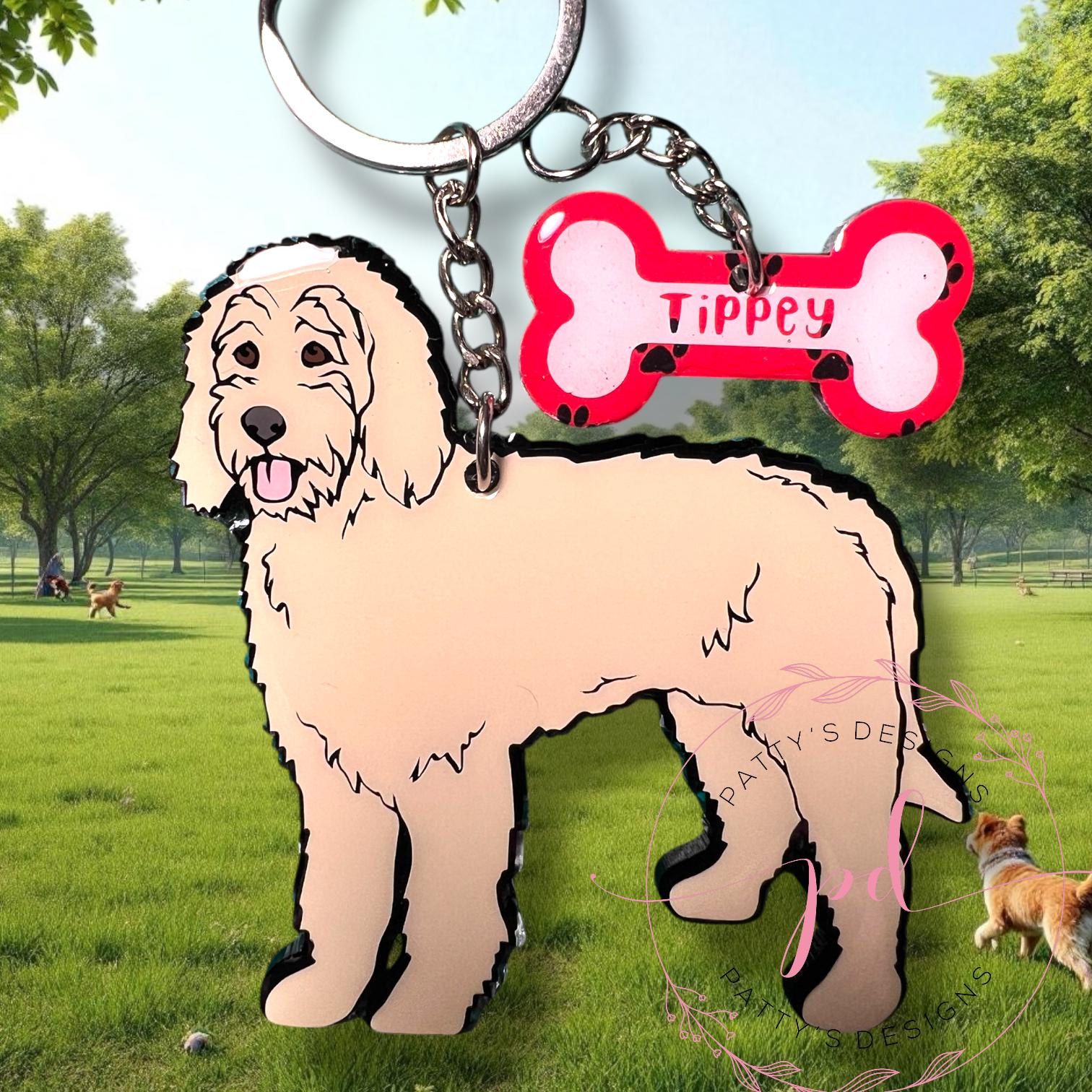 Goldendoodle, Personalized Keychain or Ornament