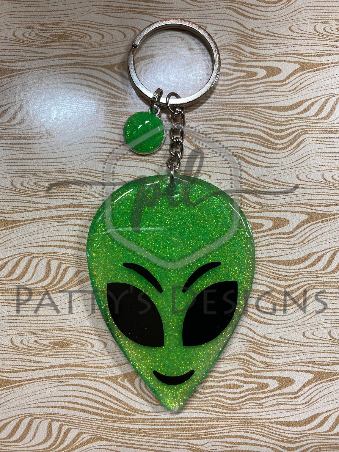 Glow in the Dark Alien Keychain Etsy