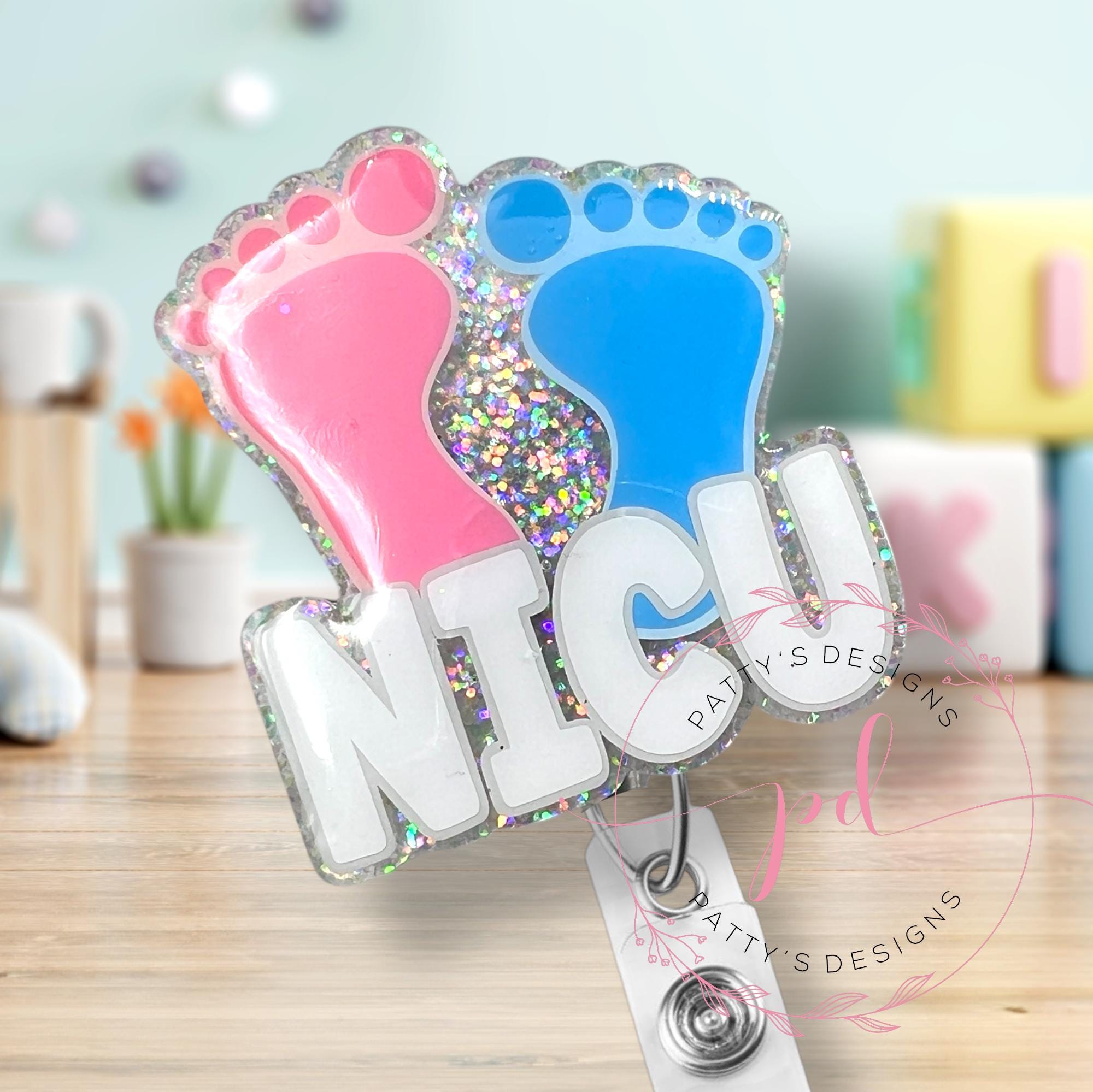 NICU Nurse Badge Reel, Badge Holder, Nursey, Neonatal Intensive Care Unit
